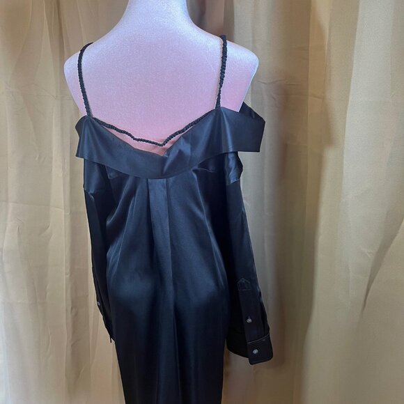 T by Alexander Wang Off the Shoulder Shirt Dress 100% Silk size 4 - Picture 6 of 9